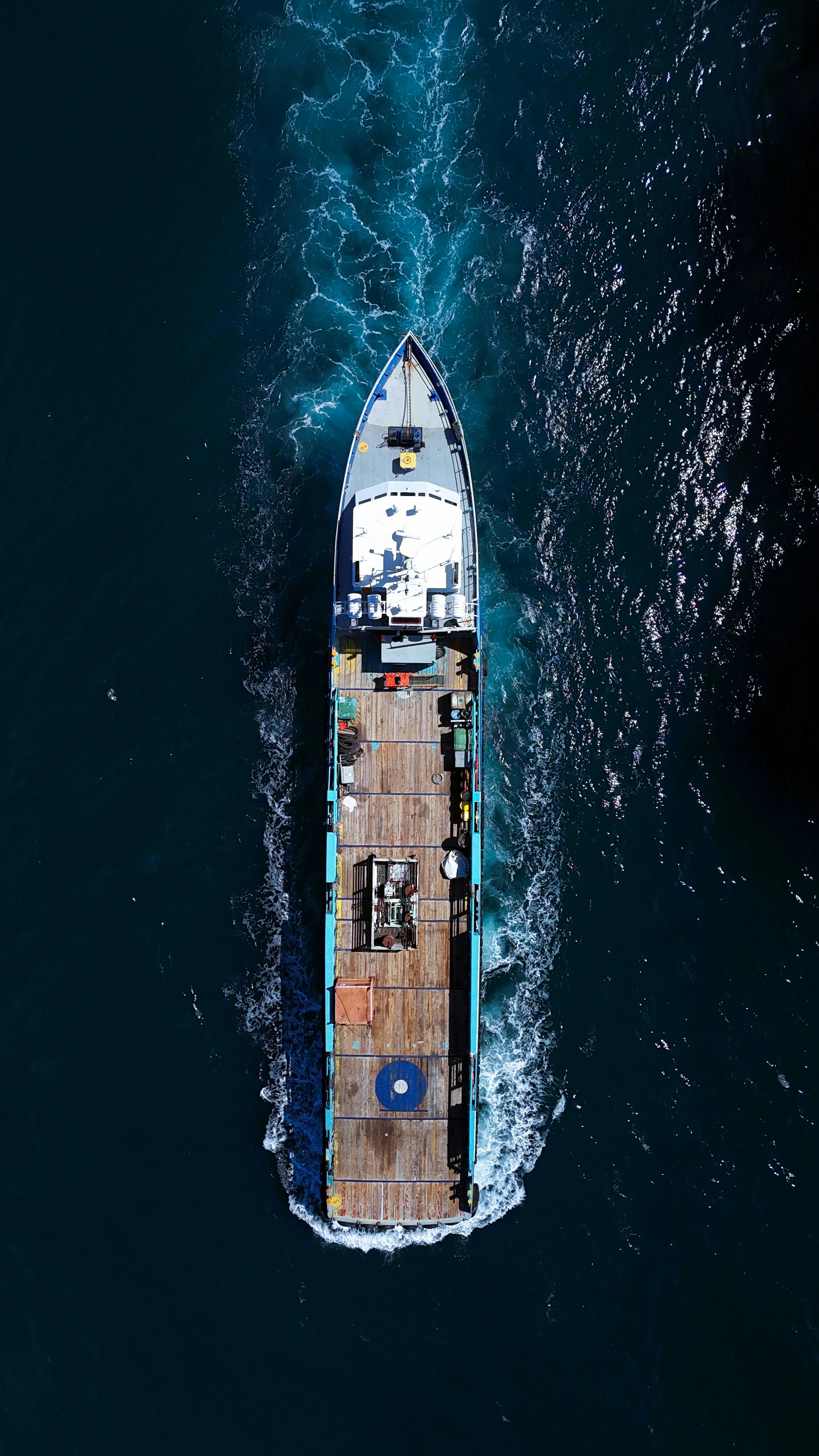 Commercial cargo vessel at sea